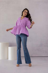 LILAC COTTON <b>TOP</b> WOMEN - Product Image 4