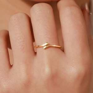 Platinum Marquise Cut Women's Casual Geometric <b>Adjustable</b> Open <b>Ring</b> - Product Image 1