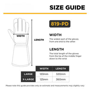 Gants de Soudure de Sécurité Premium pour Soudage TIG/MIG et Laser, Doublure en Coton Doux, Résistance à la Chaleur, Cuir de Vachette Grainé, Antidérapants, Imperméables - Product Image 6