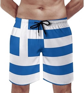 Bañador para hombre con bandera de Grecia, de secado rápido, para verano, playa, con forro de malla, estampado digital por sublimación, cortos cortavientos. - Product Image 2