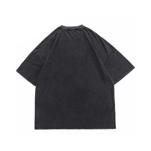 Camiseta sin mangas personalizada de streetwear con costuras invertidas, lavado ácido, efecto desgastado, pedrería y serigrafía, cuello redondo, manga corta, ajuste holgado - Product Image 3