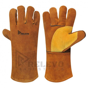 Gants de soudage en cuir pleine fleur de vachette de qualité supérieure, avec manchette de 4 pouces, pouce droit, certifiés EN420, doublés polaire, pour le soudage au tungstène - Product Image 4