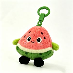 Relleno de algodón PP de 11CM-30CM para bebés de 0 a 24 meses, unisex, lindo juguete de peluche con forma de rodaja de sandía con clip verde. - Product Image 5