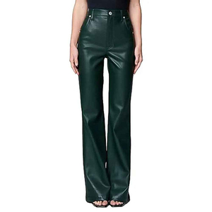 Pantalones de Cuero PU Premium para Mujer, Cintura Alta, Corte Ancho, Elegantes y Modernos, para Fiestas y Eventos Nocturnos - Product Image 1