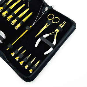 Hair Extension Tools Kit with Multiple Hair Operational Tools Sectioning Clip Ring Beads <b>Plier</b> <b>Set</b> Hair Loop Pulling Needle Tool - Product Image 5