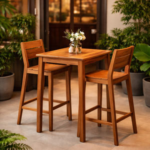 Silla de Bar de Madera de Teca Sólida, Ecológica, Moderna, Duradera, Minimalista, de Alta Calidad, para Barra de Bar, Venta al Por Mayor - Product Image 5