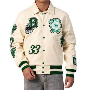 แจ็คเก็ตวินเทจสไตล์วิทยาลัยสำหรับผู้ชาย เสื้อเบสบอลแบบ Varsity กันน้ำ ระบายอากาศได้ดี รับผลิตตามแบบ OEM ขายส่งจากโรงงาน - Product Image 2