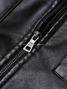 Veste tendance en cuir véritable à fermeture éclair personnalisée pour hommes de bonne qualité à des tarifs de gros Vestes tendance en cuir de couleur personnalisée - Product Image 3