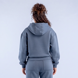 Womens <b>Zip</b> up <b>Hoodie</b> Jogger Set Heavyweight Cotton Fleece Tracksuit Plaid Pattern Oversized Fit Kangaroo <b>Pockets</b> Winter Ready - Product Image 2