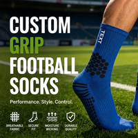 Chaussettes de football personnalisées à forte valeur ajoutée Chaussettes à prise en main d'usine Chaussettes antidérapantes