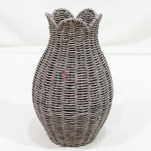 Artex Dong Thap Usine Fait À La Main Artisanat Naturel Rotin Vase En Osier Vert Blanc Vase Vases Décoratifs Rustiques Décor À La Maison Vases - Product Image 2