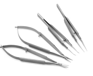 4pcs Stainless Steel Ophthalmic Microsurgical Instruments Set 12.5cm Surgical Scissors <b>Needle</b> Holders Tweezers - Product Image 1