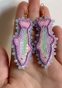 Pendientes de Moda Hechos a Mano con Cuentas Bordadas para Fiestas Casuales, Bodas y Ocasiones Festivas - Product Image 6
