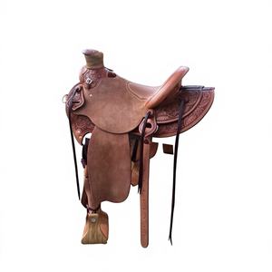 Sillín de Montar de Cuero de Búfalo Marrón y Negro, Estilo Inglés, con Alfombra, Unisex, Absorbente de Sudor, Premium - Product Image 6