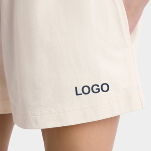 Pantalones Cortos Deportivos Personalizados para Mujer, Marca Lion Health, de Algodón Premium, Felpa Gruesa de 450 GSM, Cintura Elástica, Logotipo Bordado - Product Image 4