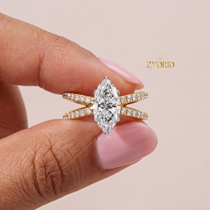 Radiant Cut Moissanite E-F Color VVS2 Clarity 1 CT Luxury Engagement <b>Ring</b> 925 Silver Pave <b>Split</b> Shank Wedding Band for Party - Product Image 1