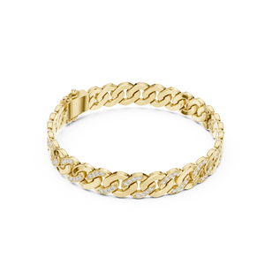 14K Yellow Gold Luxury Cuban Link Lab Grown Diamond <b>Bracelet</b> Iced Out Chain <b>Bracelet</b> - Product Image 4