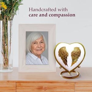 Traditional Brass Heart Shape Funeral <b>Keepsake</b> Urn Memorial <b>Ash</b> Container Crafted With Elegant Matte Texture Finish - Product Image 6