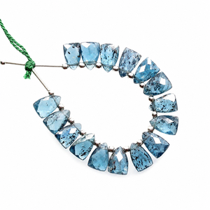 Natural Blue Moss Kyanite Faceted Trillion Shape Loose Gemstone Beads Strand for Jewelry Making Wholesale - Product Image 1