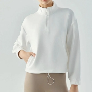 Unisex Fleece Hoodie Full Sleeve Solid Color Pullover With Pockets <b>Knitted</b> Cotton Sweatshirt - Product Image 4