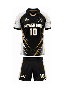 Maillots de football respirants et anti-transpiration à séchage rapide 100 % polyester pour adultes – Ensemble uniforme de compétition personnalisable avec nom d'équipe - Product Image 1
