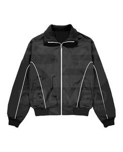 Conjunto deportivo cortavientos con pantalón y chaqueta con cremallera, logotipo personalizado, líneas reflectantes de malla interior, conjunto deportivo cortavientos para hombre - Product Image 2