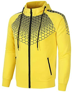 Custom Men's White <b>Tracksuit</b> Set Full Zip Hoodie and Jogger Pants Geometric Hexagon Print Sportswear Premium Fitness Training - Product Image 5