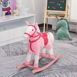 Cavallo a Dondolo in Peluche Rosa per Bambine, Giocattolo Cavalcabile con Suoni Realistici, Regalo di Compleanno Perfetto - Product Image 2