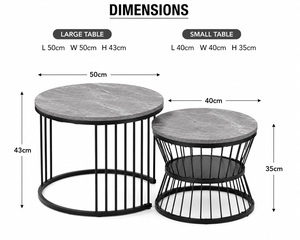 Modern Black <b>Round</b> <b>Nesting</b> <b>Coffee</b> <b>Table</b> Set Metal Accent <b>Tables</b> for Living Room and Bedroom Furniture - Product Image 6