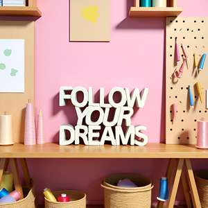 Sigue tus Sueños, Artículo Decorativo Estético Motivacional para Mesa, Decoración para el Hogar, Estudio, Escritorio, Decoración de Habitaciones, Pintado en Blanco - Product Image 3