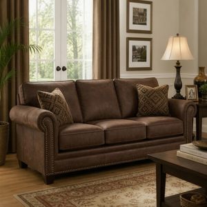 High Quality Real Leather 3 Seater <b>Sofa</b> Classic Style Comfortable Couch Long-Lasting for Living Room Villa Hotel Use - Product Image 1