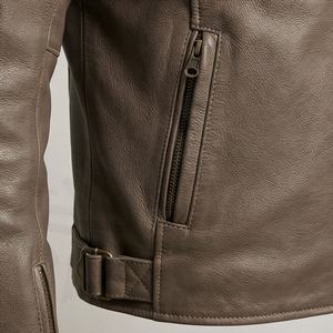 เสื้อแจ็คเก็ตมอเตอร์ไซค์สำหรับผู้ชาย หนังแท้ เสริมแผ่นป้องกันข้อศอกและไหล่ ดีไซน์สปอร์ตทันสมัย ชุดป้องกัน - Product Image 5