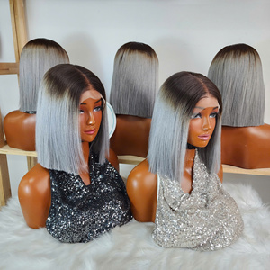 Cabello Vietnamita al por Mayor Corto 5x5 para Cierre de Encaje Bob 150% Densidad Doble Trama HD Transparente Borgoña Vino Negro para Mujeres - Product Image 5