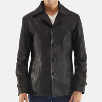 Veste parka en cuir véritable pour jeunes hommes, chaqueta de cuero style européen-américain, veste en cuir pour automne-hiver