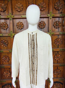 Camisa Casual de Algodón 100% con Estampado Bohemio para Hombre, Diseño Étnico, Manga Larga, Transpirable, Prenda Premium ODM - Product Image 2