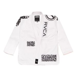 Lote de Shoyorol de Alta Calidad # Conjunto de Kimono de Jiu Jitsu Brasileño RVCA Blanco 105, 100% Algodón, Uniformes de Artes Marciales Shoyorol - Product Image 1