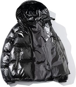 Wholesale Custom Made Coated Canvas Oversized Hooded Glossy Puffer Jacket Waterproof Breathable Winter Glossy Puffer Jackets - Product Image 1