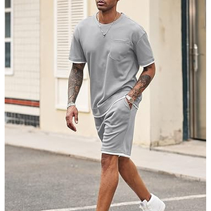 Custom Mens Cotton Set Manufacturer Cargo Shorts T Shirt Summer OEM Private Label <b>Bulk</b> - Product Image 2