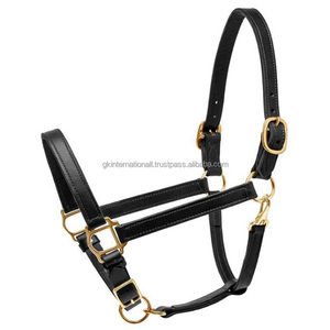 Top Quality <b>Harness</b> Leather Horse Racing Halter Custom Made Double Stitched extra comfort Full Adjustable Leather Halter Horse - Product Image 6