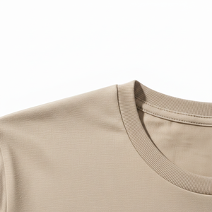Camiseta de Manga Corta para Hombre, Cuello Redondo, Color Beige Premium, Algodón, Ultra Suave y Transpirable, Personalizable, 220g, Corte Regular - Product Image 3