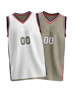 Maillot de basket personnalisé sans manches, col en V, blanc et gris, impression sublimée, numéro d'équipe 00, évacuation de l'humidité, vêtements unisexes pour adultes - Product Image 1