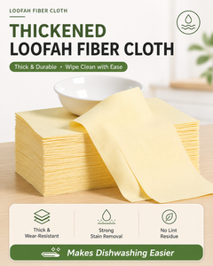Chiffon de cuisine en loofah 25x25cm, réutilisable, absorbant, sans peluches, pour nettoyer les casseroles et les poêles, jaune, dropshipping - Product Image 4