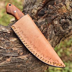 Cuchillo de Supervivencia Forjado a Mano en Acero al Carbono con Mango de Palisandro y Espiga Completa para Caza y Camping con Funda de Cuero Personalizada OEM/ODM - Product Image 5