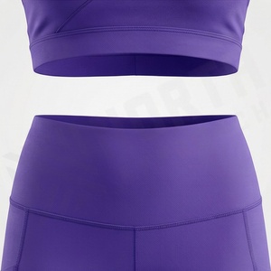 Custom Wholesale Women High Waist <b>Seamless</b> <b>Leggings</b> Sports Bra Set Stretchy 2 Piece Yoga Gym Fitness Wear Apparels - Product Image 5
