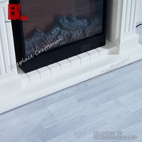 Cheminée électrique décorative moderne sur pied en bois avec étagère et foyer LED