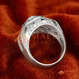 Men's Round Cluster Moissanite <b>Ring</b> Silver Tone <b>Iced</b> Out Hip Hop Statement <b>Ring</b> Luxury Fashion Jewelry Gift - Product Image 3