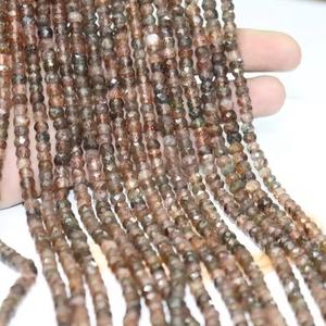 Rondelle à facettes d'andalousite naturelle de haute qualité Pierres précieuses en vrac Perles d'andalousite de haute qualité - Product Image 1