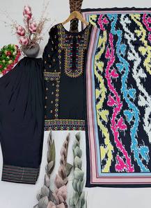 Conjunto de traje Patiala estampado premium para mujer, Kurta de algodón de diseñador con Dupatta, atuendo étnico tradicional para uso diario informal. - Product Image 6