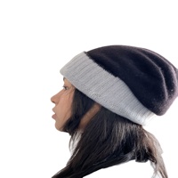 Gorro KMB Pashmina 100% Cachemira/Pashmina Unisex de Doble Cara, Tejido a Mano, Cálido, Elegante, Invierno, Colores Sólidos, Nepal