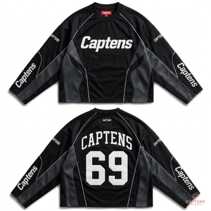 Camiseta deportiva de malla personalizada de manga larga, jersey de carreras con cuello redondo, estampada, de ajuste holgado, transpirable, unisex, para uso urbano. - Product Image 2